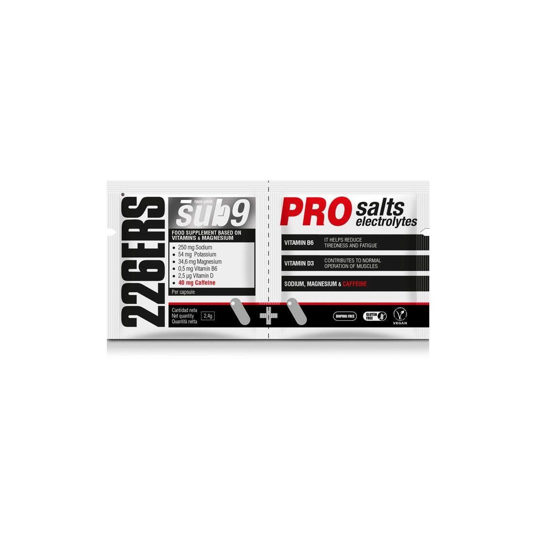 226ERS Sub9 Pro Salts Electrolytes Cafeína 2 Cápsulas